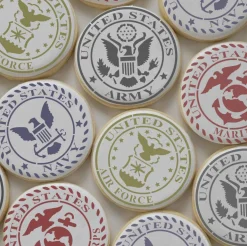 US Military Seals Cookie Stencil Set: Marines, Navy, Army, Air Force | C1009 by Designer Stencils |