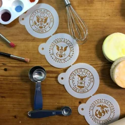 US Military Seals Cookie Stencil Set: Marines, Navy, Army, Air Force | C1009 by Designer Stencils |