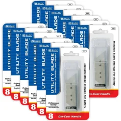 Utility Knife Replacement Blades, 8 Per Tube, 12 Tubes