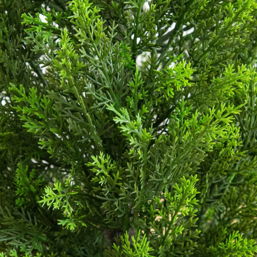 45" UV Resistant Artificial Cedar Tree in White Tower Planter (Indoor/Outdoor)