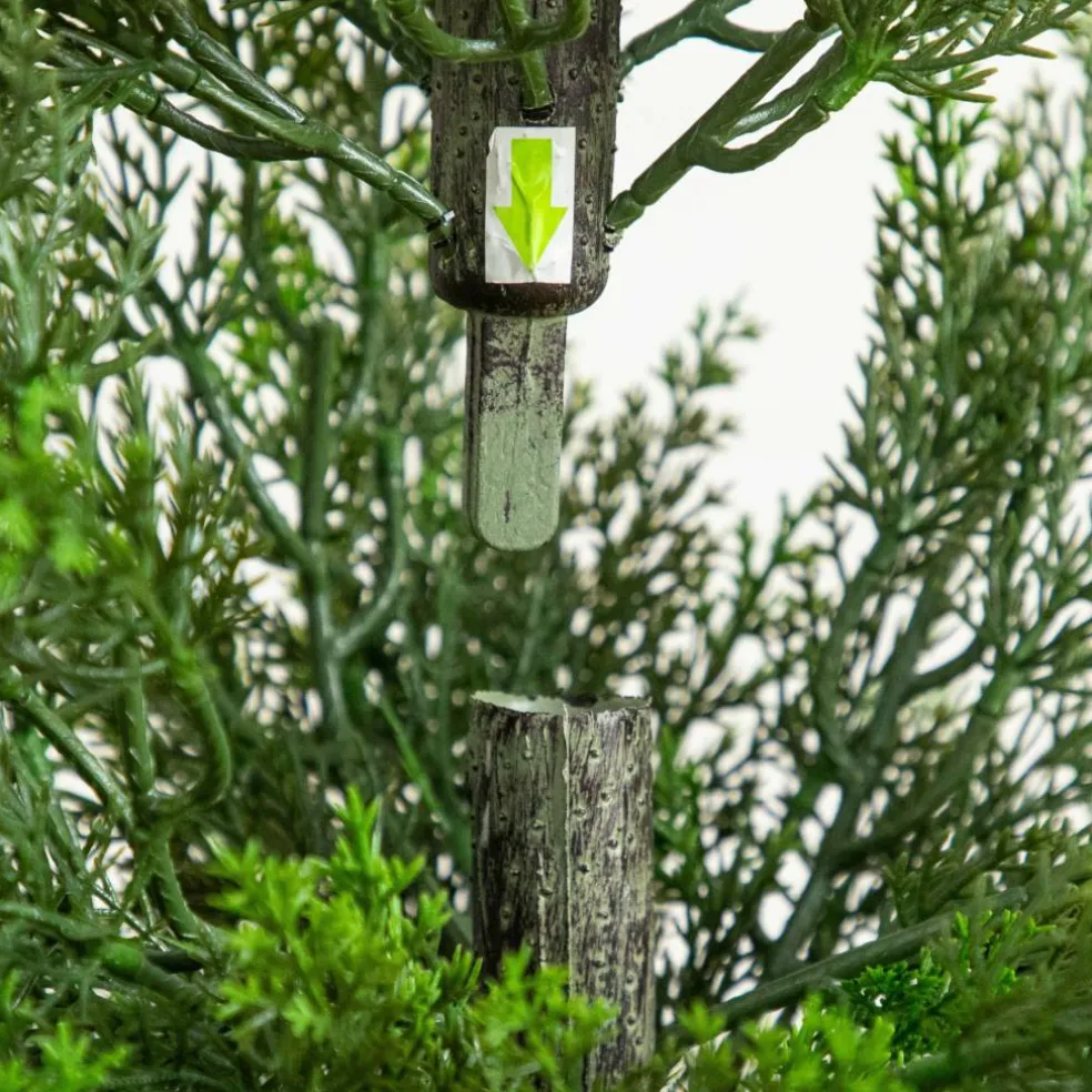 45" UV Resistant Artificial Cedar Tree in White Tower Planter (Indoor/Outdoor)