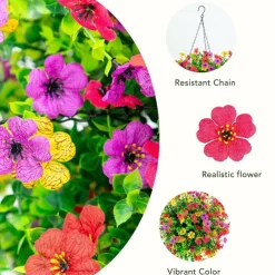 24" UV Resistant Artificial Daisy Hanging Basket DIY Kit