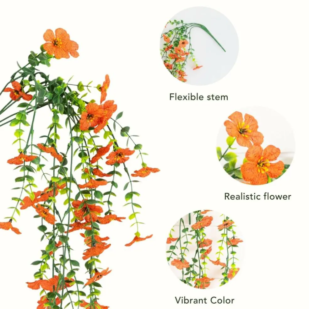 30" UV Resistant Artificial Daisy Hanging Bushes, 6ct.