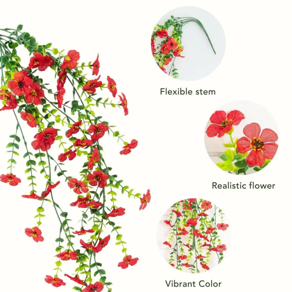 30" UV Resistant Artificial Daisy Hanging Bushes, 6ct.