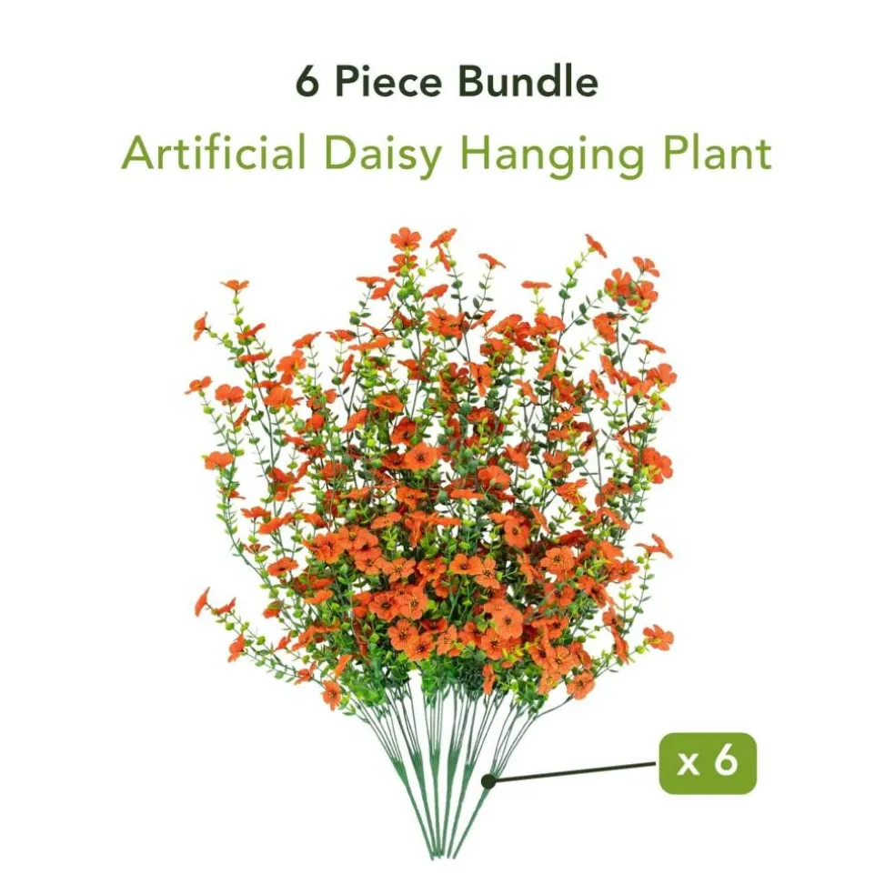 30" UV Resistant Artificial Daisy Hanging Bushes, 6ct.
