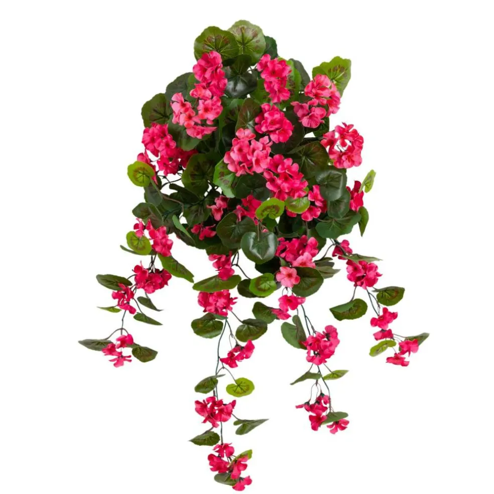 29" UV Resistant Artificial Geranium Hanging Plants, 2ct.