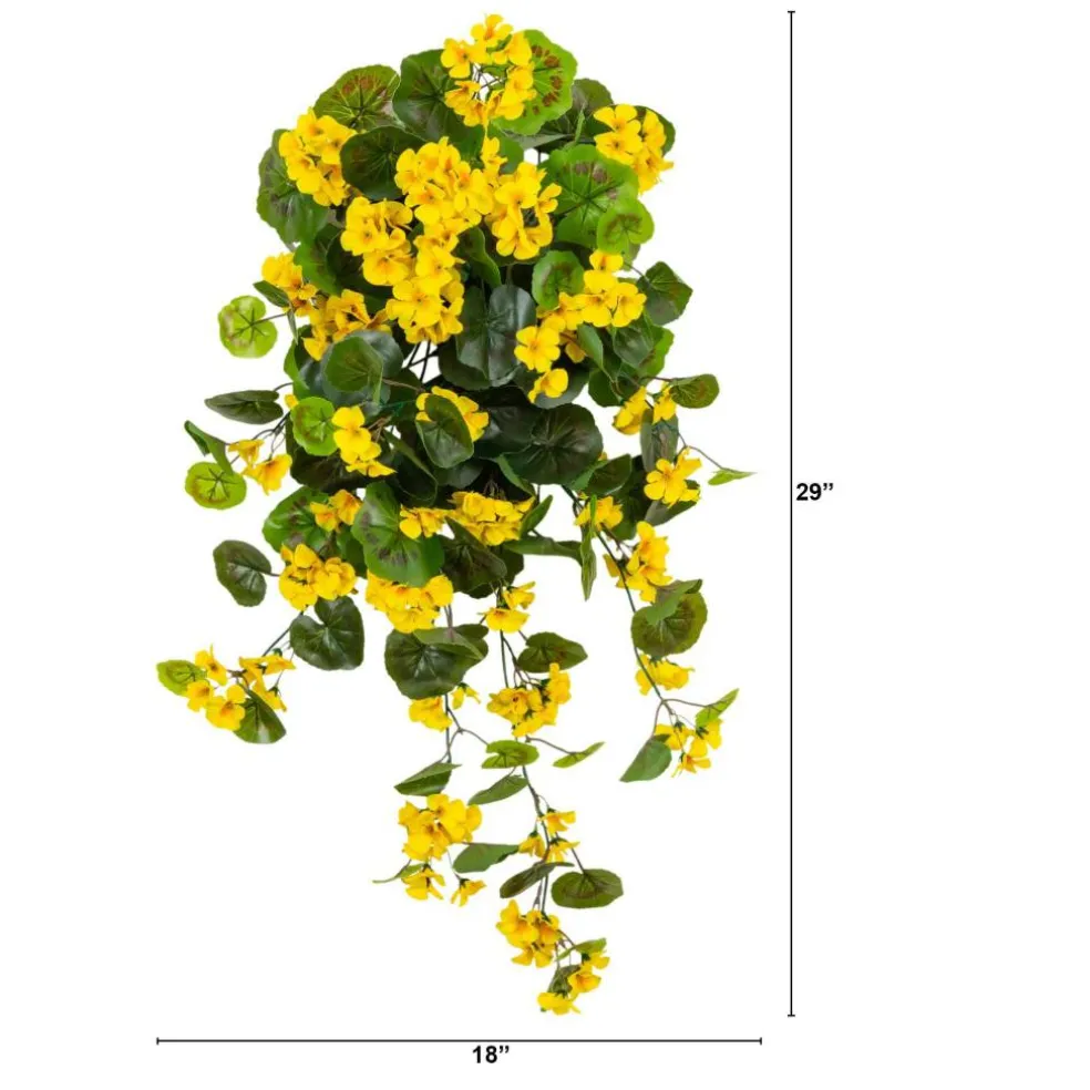 29" UV Resistant Artificial Geranium Hanging Plants, 2ct.
