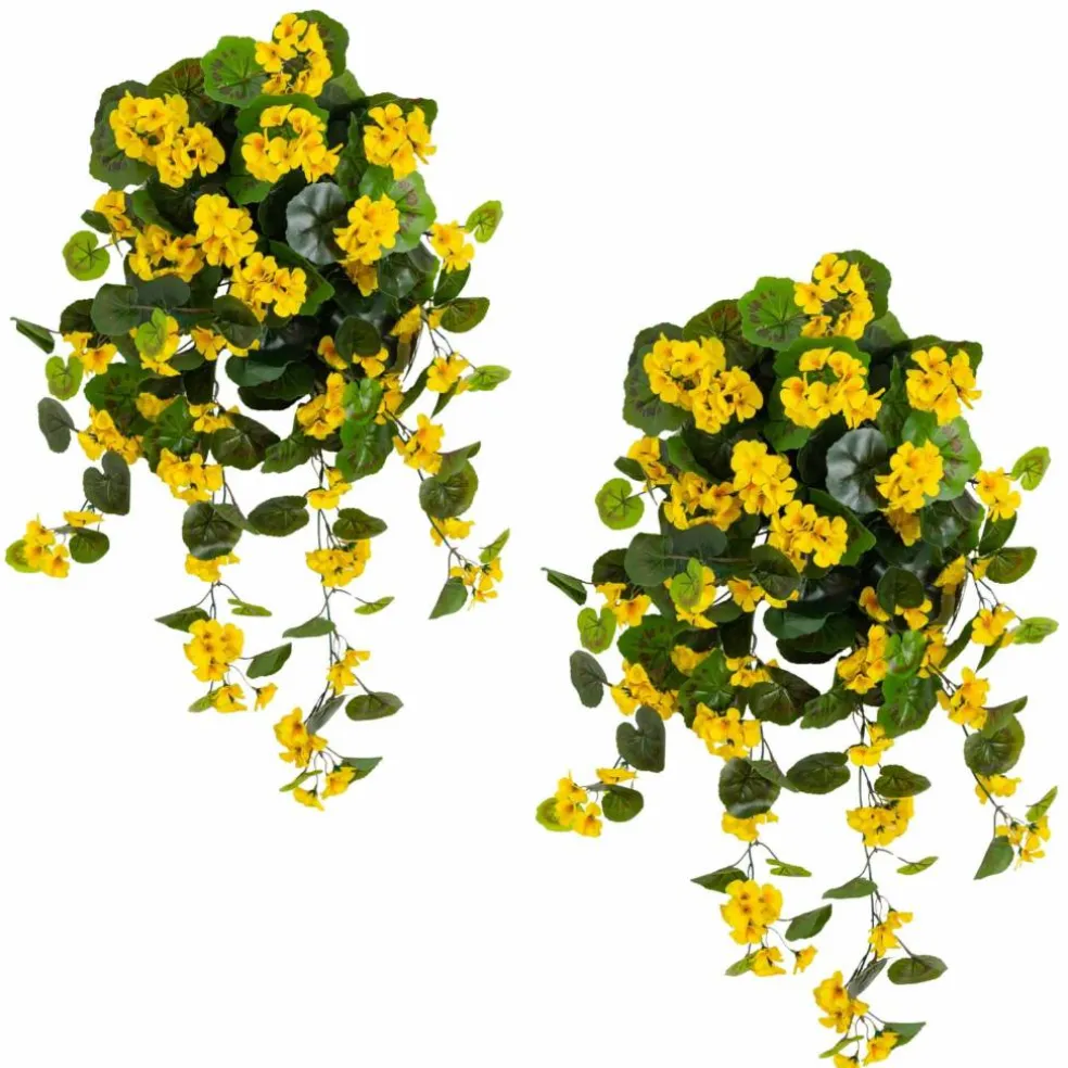 29" UV Resistant Artificial Geranium Hanging Plants, 2ct.