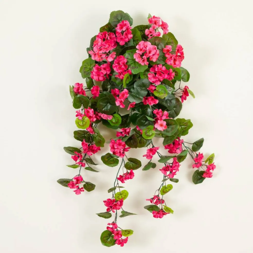 29" UV Resistant Artificial Geranium Hanging Plants, 2ct.