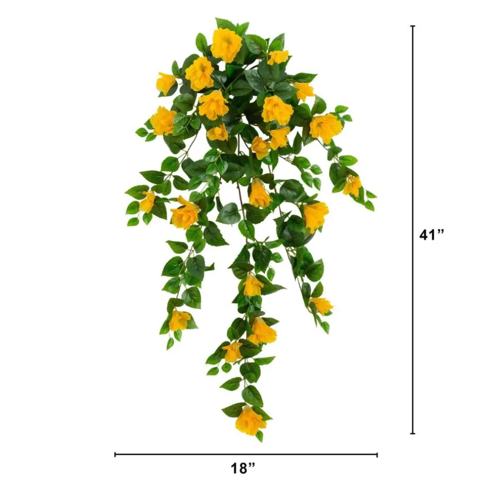 41" UV Resistant Artificial Hibiscus Hanging Plants, 2ct.