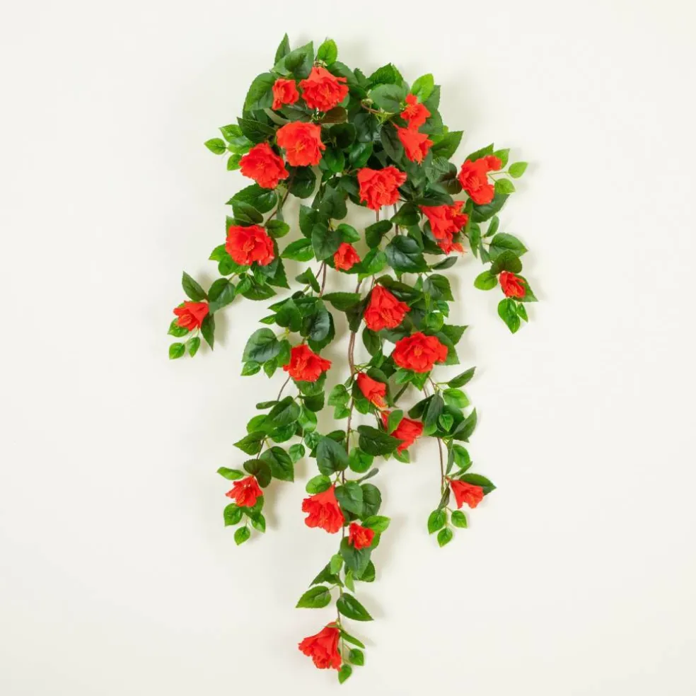 41" UV Resistant Artificial Hibiscus Hanging Plants, 2ct.