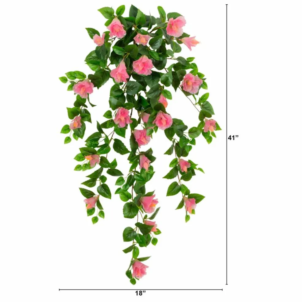 41" UV Resistant Artificial Hibiscus Hanging Plants, 2ct.