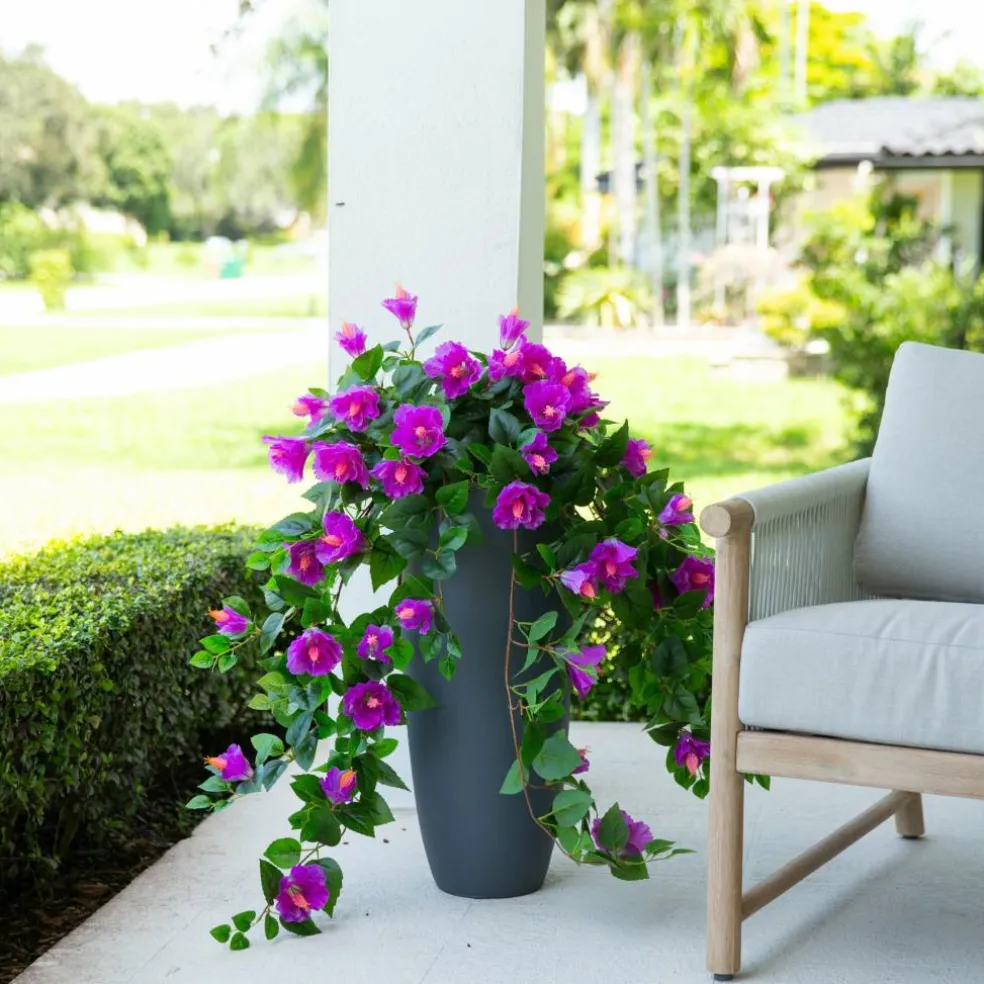 41" UV Resistant Artificial Hibiscus Hanging Plants, 2ct.