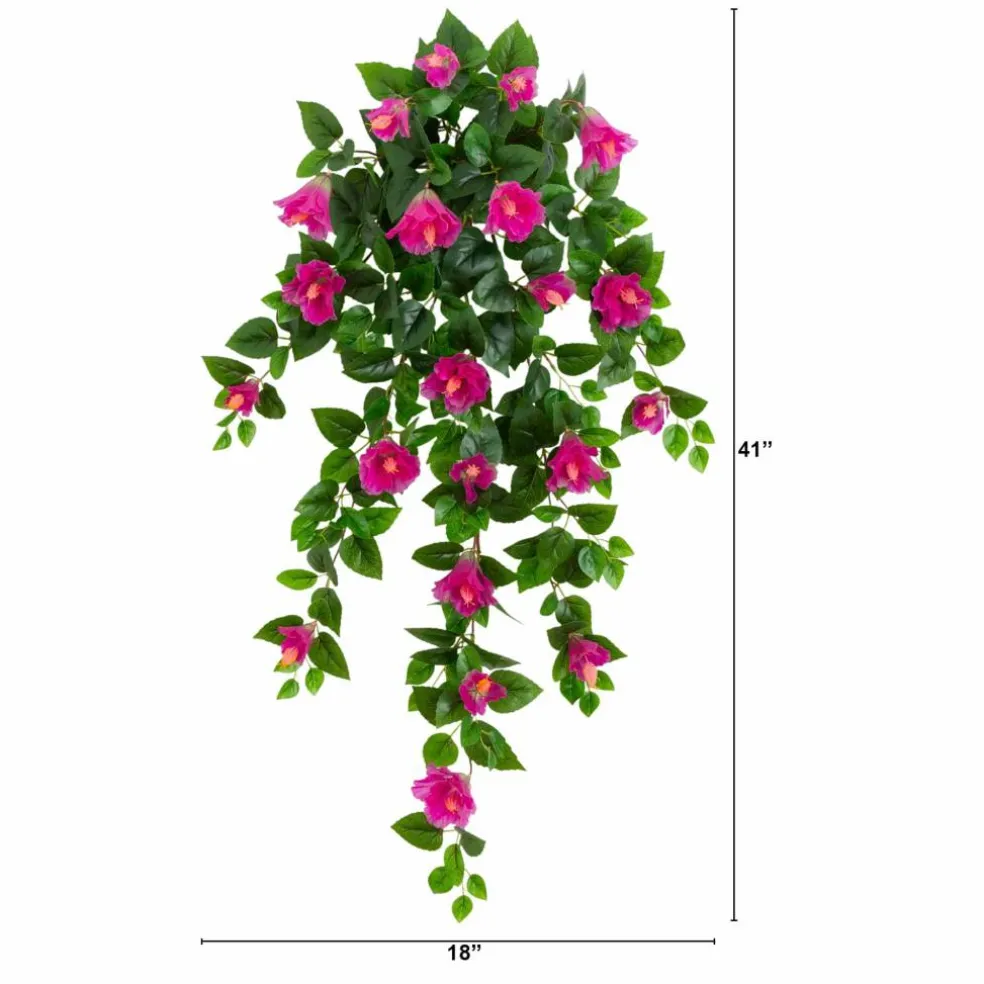 41" UV Resistant Artificial Hibiscus Hanging Plants, 2ct.