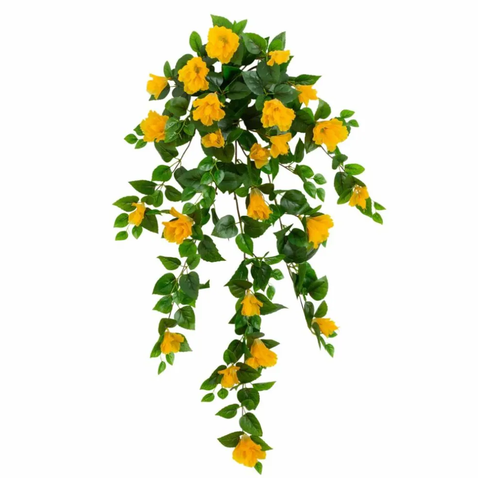 41" UV Resistant Artificial Hibiscus Hanging Plants, 2ct.