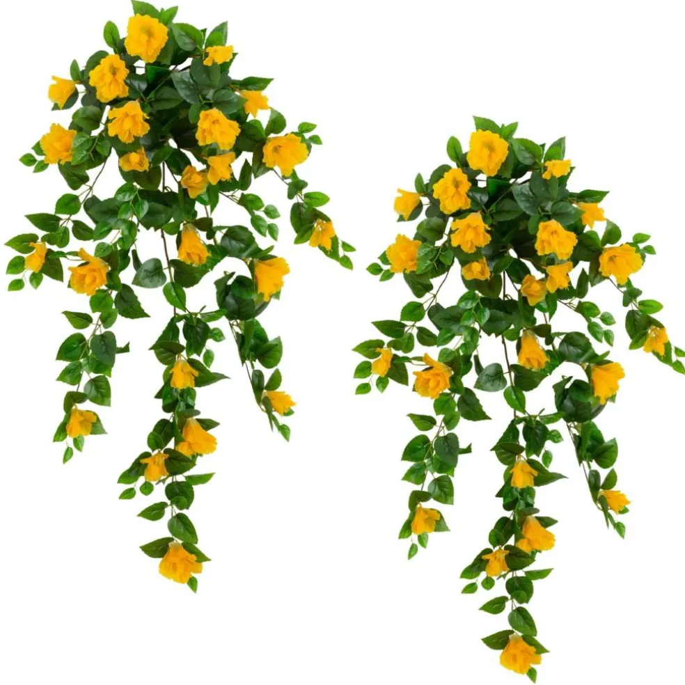 41" UV Resistant Artificial Hibiscus Hanging Plants, 2ct.