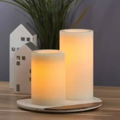 Vanilla Scented LED Pillar Candle with Timer By Ashland®, 4" x 8"