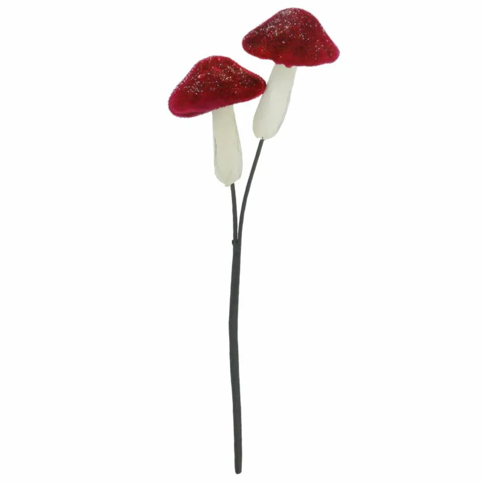 10" Velvet Glitter Mushroom Pick by Ashland®