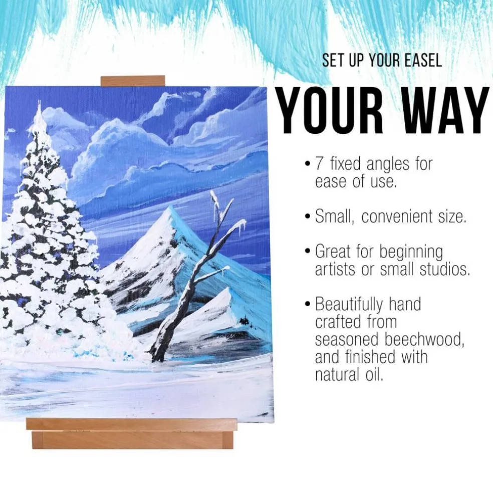Venice Heavy Duty H-Frame Tabletop Easel - Artist Studio Desktop Drawing Table, Portable Drafting Table, Adjustable Art Board, Tabletop Easel for Painting, Holds Up to 23" Canvas