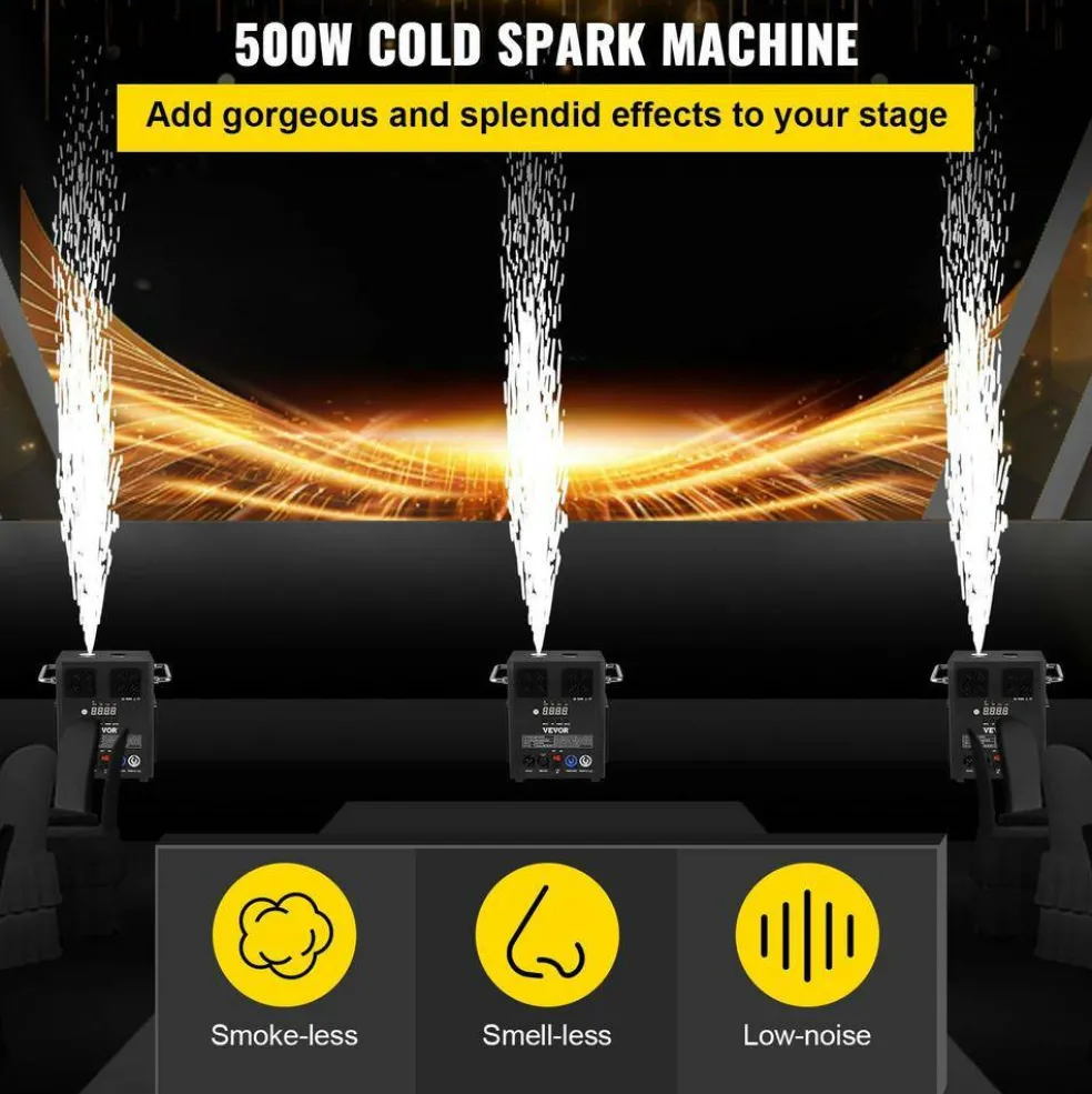 Vevor - Black - Cold Spark Machine for Stage and Events