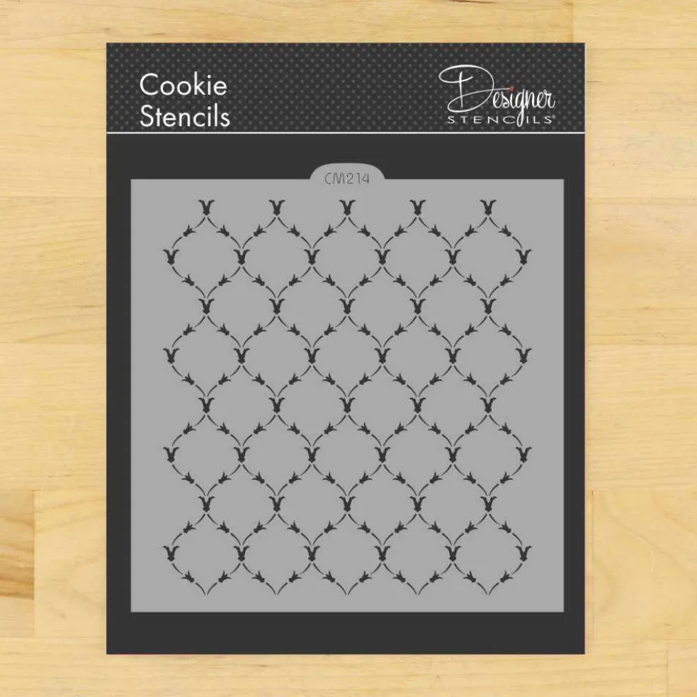 Victoria Scroll Cookie and Craft Stencil | CM214 by Designer Stencils | Cookie Decorating Tools |