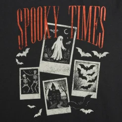 Vintage Black Spooky Times Adult T-Shirt