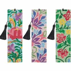 Vintage Floral Diamond Art Bookmark Kit by Make Market®