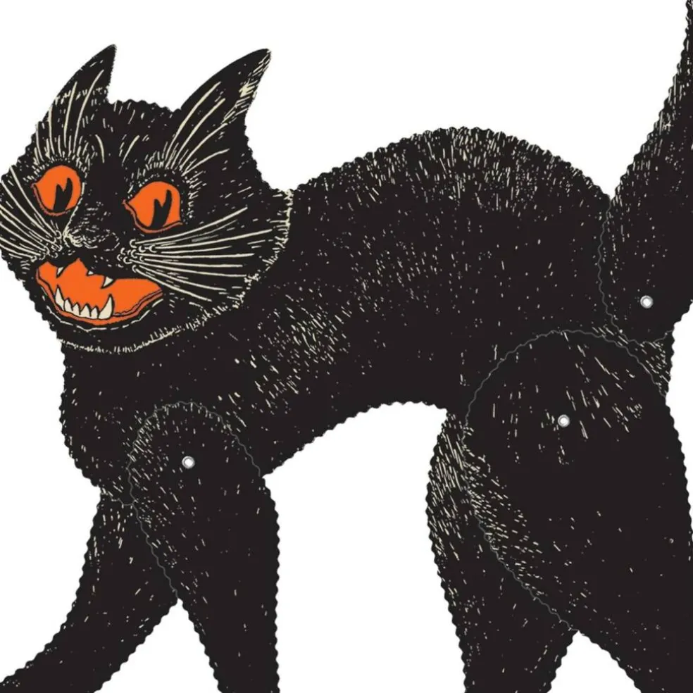 Vintage Halloween Jointed Scratch Cat