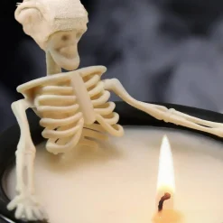 Vintage Halloween Skeleton Candles – Cute Gothic Decor for Table, Mantel & Indoor Party Centerpieces