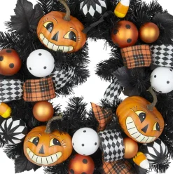 26" Vintage Jack-o'-Lantern & Candy Corn Wreath by Ashland®