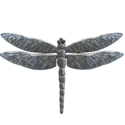 VIP Metal Gray Dragonfly Wall Decor, 13.5 Inch Decorative Wall Accent