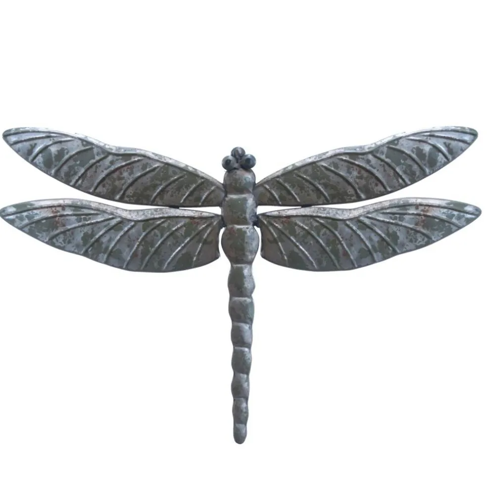 VIP Metal Gray Dragonfly Wall Decor, 13.5 Inch Decorative Wall Accent