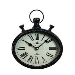 VIP Metal 9.5 in. Black Classic Wall Clock