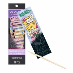 Vivid by Brea Reese® Book Stack Scratch Art Bookmark Kit