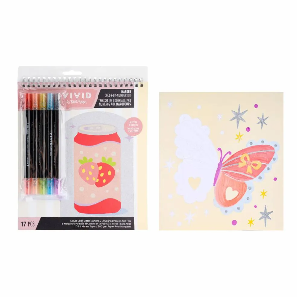 Vivid by Brea Reese® Glitter Color-by-Number Marker Kit
