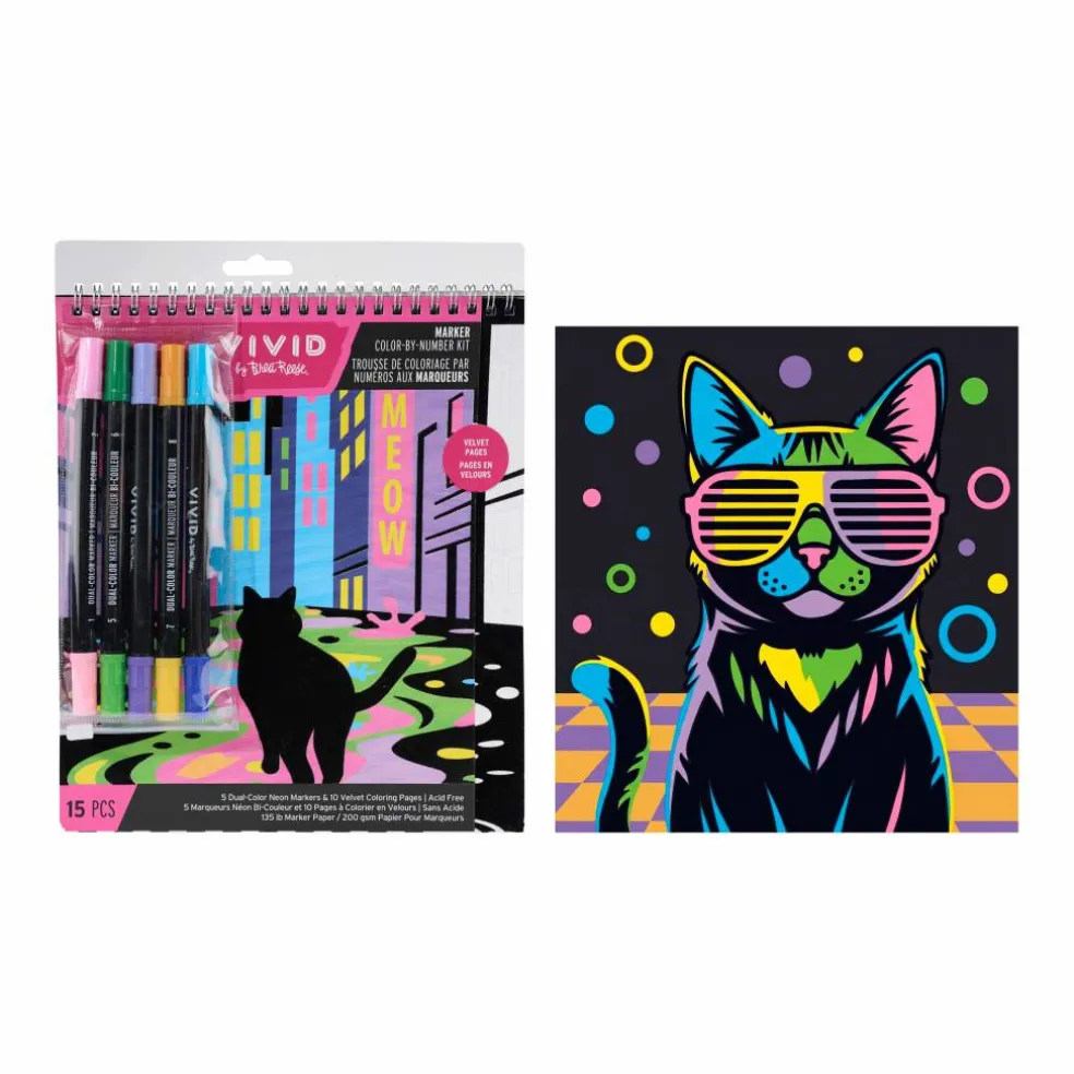 Vivid by Brea Reese® Velvet Color-by-Number Marker Kit