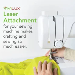 ViviLux 3-in-1 Rechargeable Green Laser System for Sewing & Quilting – Adjustable Line, Crosshair, and Dot Laser Heads, Secure Magnetic Mount – for Attachment to Metal Surfaces Only
