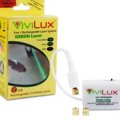 ViviLux 3-in-1 Rechargeable Green Laser System for Sewing & Quilting – Adjustable Line, Crosshair, and Dot Laser Heads, Secure Magnetic Mount – for Attachment to Metal Surfaces Only