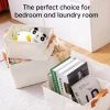 VUSIGN Non‑Woven Storage with Handle Medium Light Beige – 12.8″×10″×7.2″ Fabric Organizer Bin with Handles for Home & Closet (2-Pack)