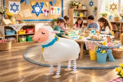 Walking Sheep Foil Balloon with String – 23.62"x19.69" Aluminum Lamb Party Balloon Decoration