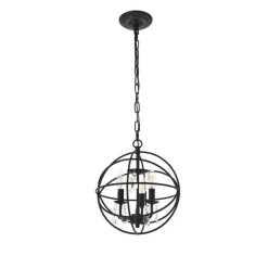 Wallace 3 light Matte Black Pendant