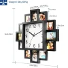 Wall Clock with 12-Picture Photo Collage Display