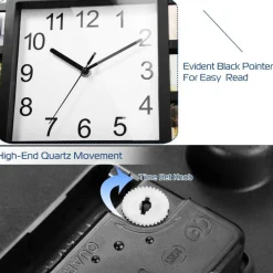 Wall Clock with 12-Picture Photo Collage Display