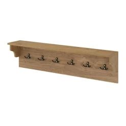 Wall Mounted Coat Rack with Shelf 6 Hooks Entryway Storage Organizer