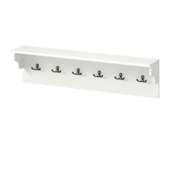 Wall Mounted Coat Rack with Shelf 6 Hooks Entryway Storage Organizer