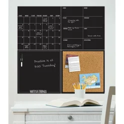 WallPops Black Dry Erase Calendar & Corkboard Set