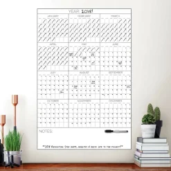 WallPops White Yearly Dry Erase Calendar