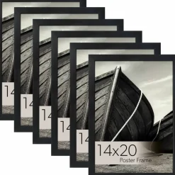 WallsThatSpeak Vertically or Horizontally Hanging Black Picture Frame, 6ct.