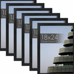 WallsThatSpeak Vertically or Horizontally Hanging Black Picture Frame, 6ct.