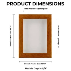 Warm Honey Brown Wood Shadow Box Frame with Acrylic Front - White Suede Backing, 30 Sizes